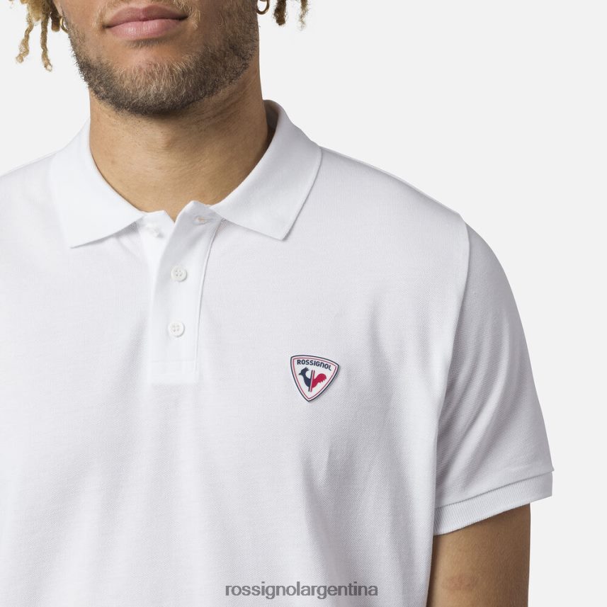 Rossignol hombres polo con logo 82LVV620 blanco tapas