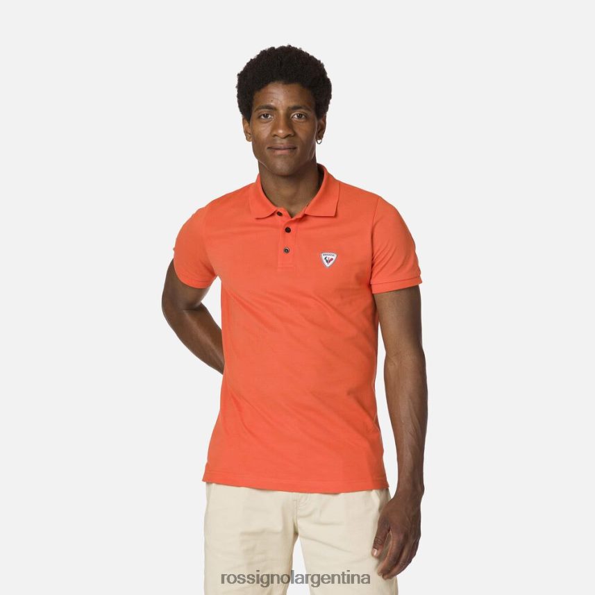 Rossignol hombres polo con logo 82LVV625 naranja llama tapas