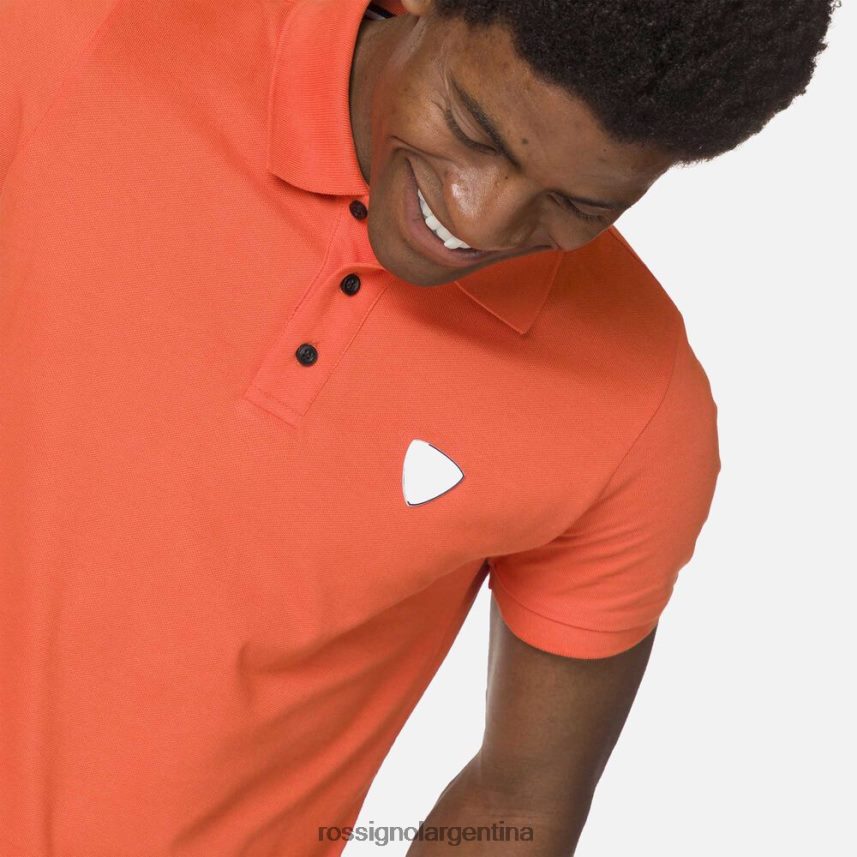 Rossignol hombres polo con logo 82LVV625 naranja llama tapas