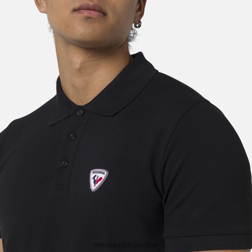 Rossignol hombres polo con logo 82LVV6303 negro tapas