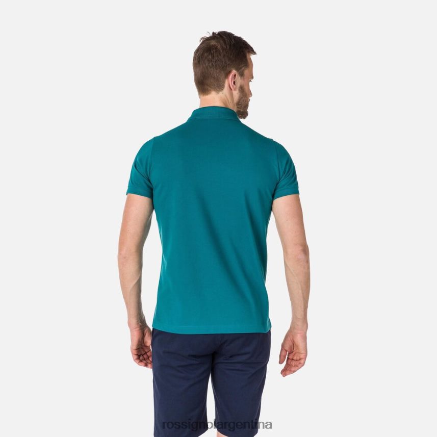 Rossignol hombres polo con logo 82LVV633 esmeralda oscura tapas