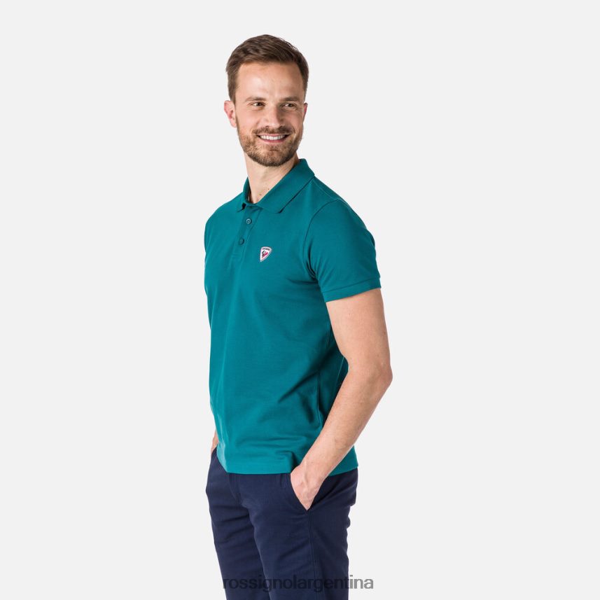 Rossignol hombres polo con logo 82LVV633 esmeralda oscura tapas