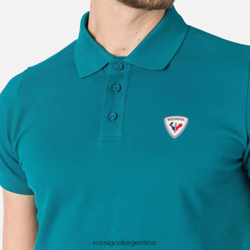 Rossignol hombres polo con logo 82LVV633 esmeralda oscura tapas