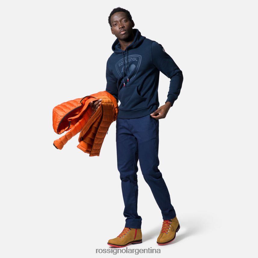 Rossignol hombres sudadera con capucha y logo 82LVV6395 azul marino oscuro tapas