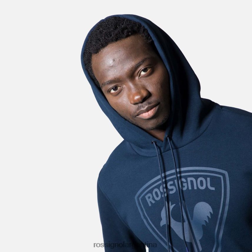 Rossignol hombres sudadera con capucha y logo 82LVV6395 azul marino oscuro tapas