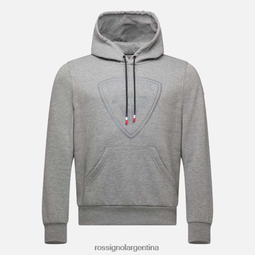 Rossignol hombres sudadera con capucha y logo 82LVV6419 cuero gris tapas