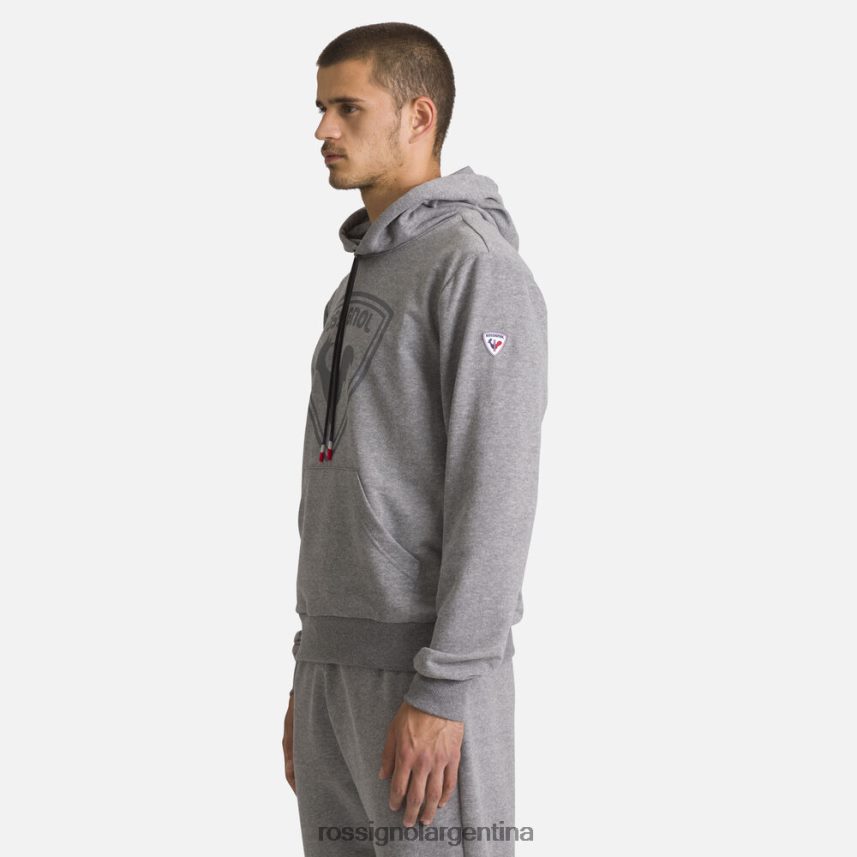 Rossignol hombres sudadera con capucha y logo 82LVV6419 cuero gris tapas