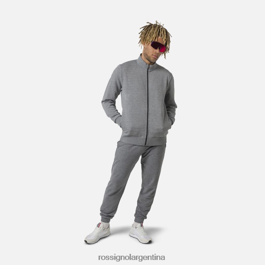 Rossignol hombres sudadera con logo y cierre completo 82LVV6417 cuero gris tapas