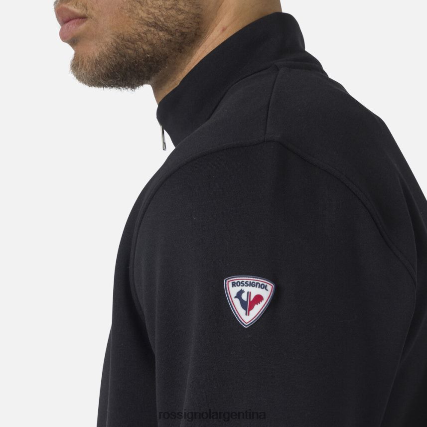 Rossignol hombres sudadera con logo y cierre completo 82LVV6433 negro tapas