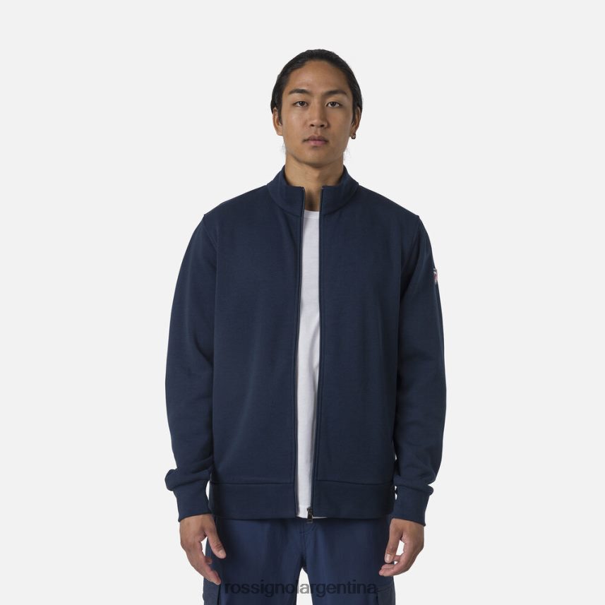 Rossignol hombres sudadera con logo y cierre completo 82LVV6448 azul marino oscuro tapas