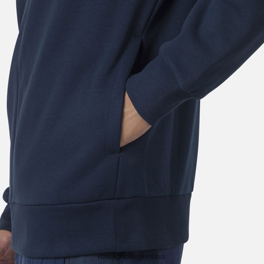 Rossignol hombres sudadera con logo y cierre completo 82LVV6448 azul marino oscuro tapas