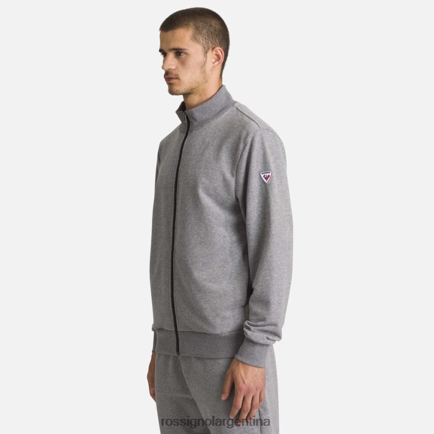 Rossignol hombres sudadera con logo y cierre completo 82LVV6473 cuero gris tapas