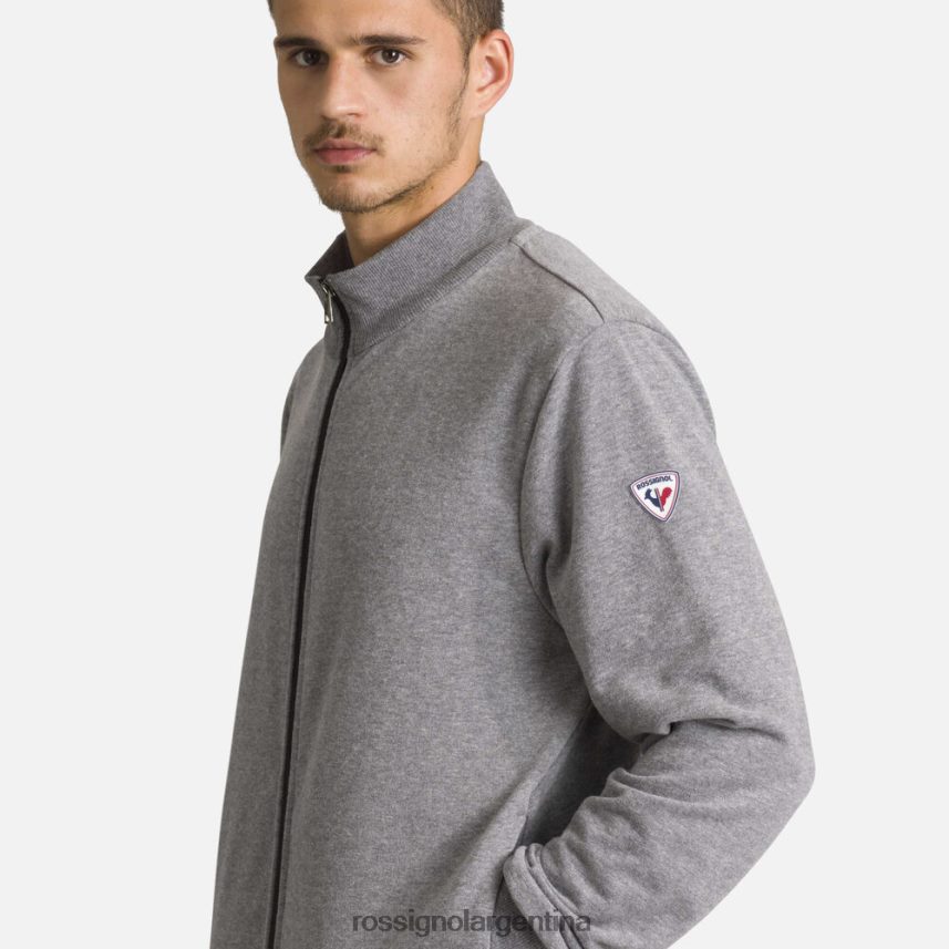 Rossignol hombres sudadera con logo y cierre completo 82LVV6473 cuero gris tapas