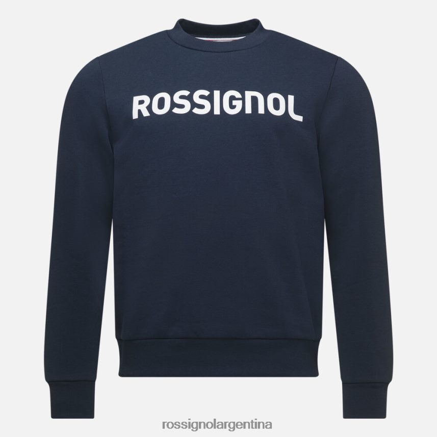 Rossignol hombres sudadera de algodón con logo y cuello redondo 82LVV6415 azul marino oscuro tapas
