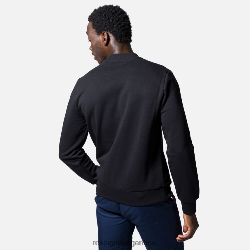 Rossignol hombres sudadera de algodón con logo y cuello redondo 82LVV6474 negro tapas