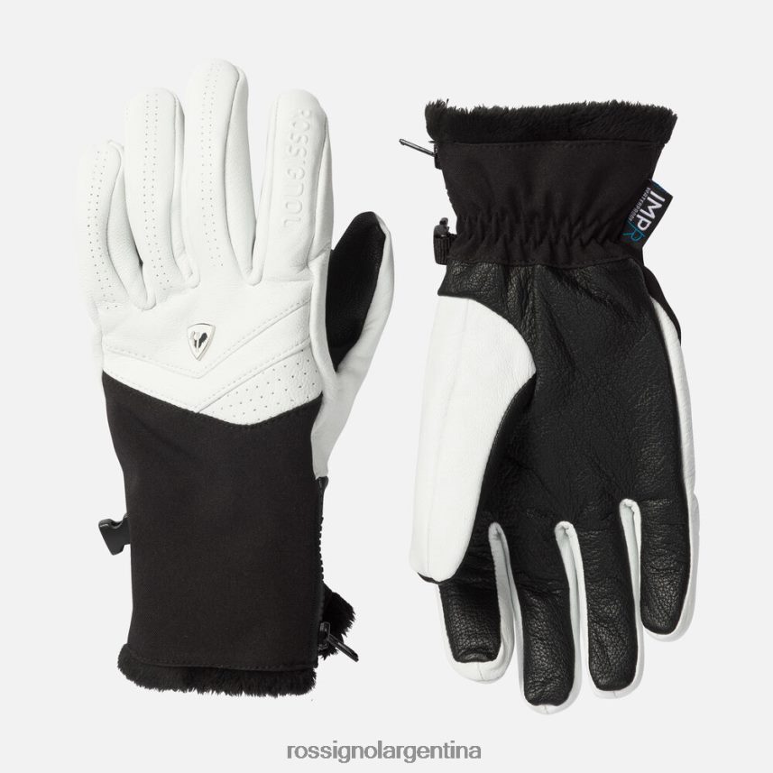 Rossignol mujer guantes impermeables de cuero elite 82LVV6757 blanco accesorios