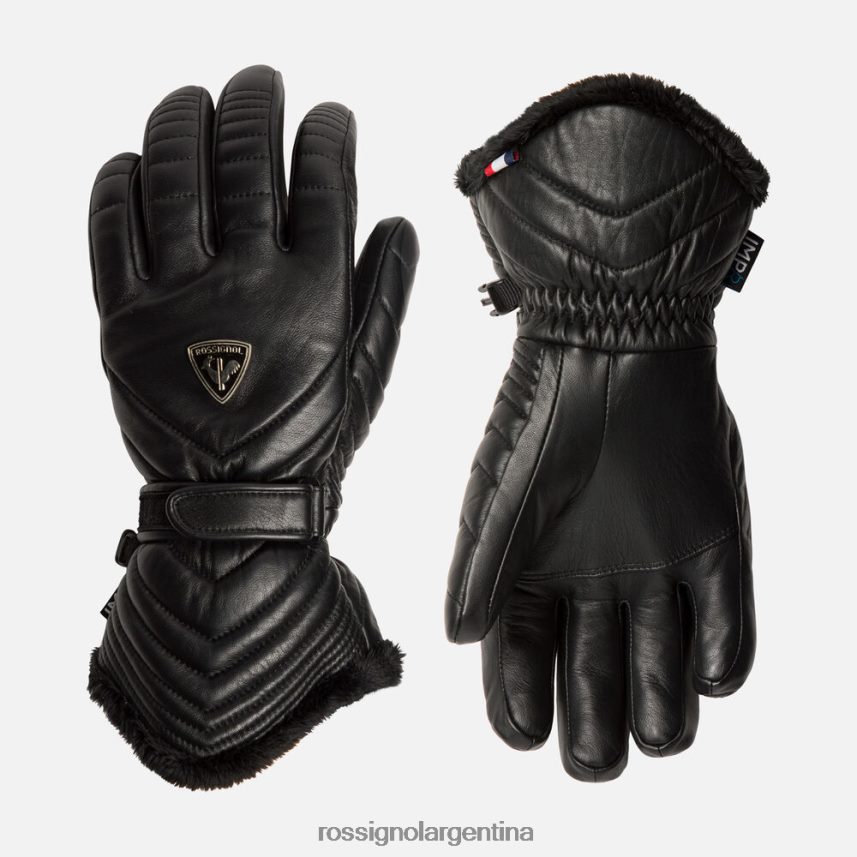 Rossignol mujer seleccionar guantes de esquí impermeables de cuero 82LVV61028 negro accesorios