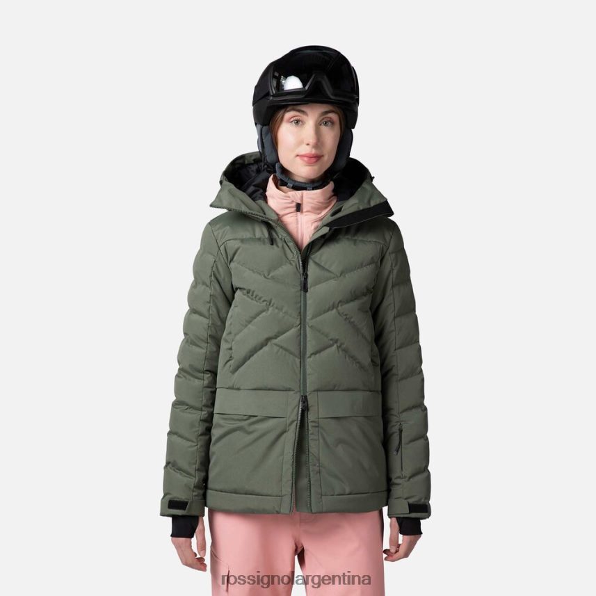 Rossignol mujer parka de esquí hinchada 82LVV61037 verde ébano tapas