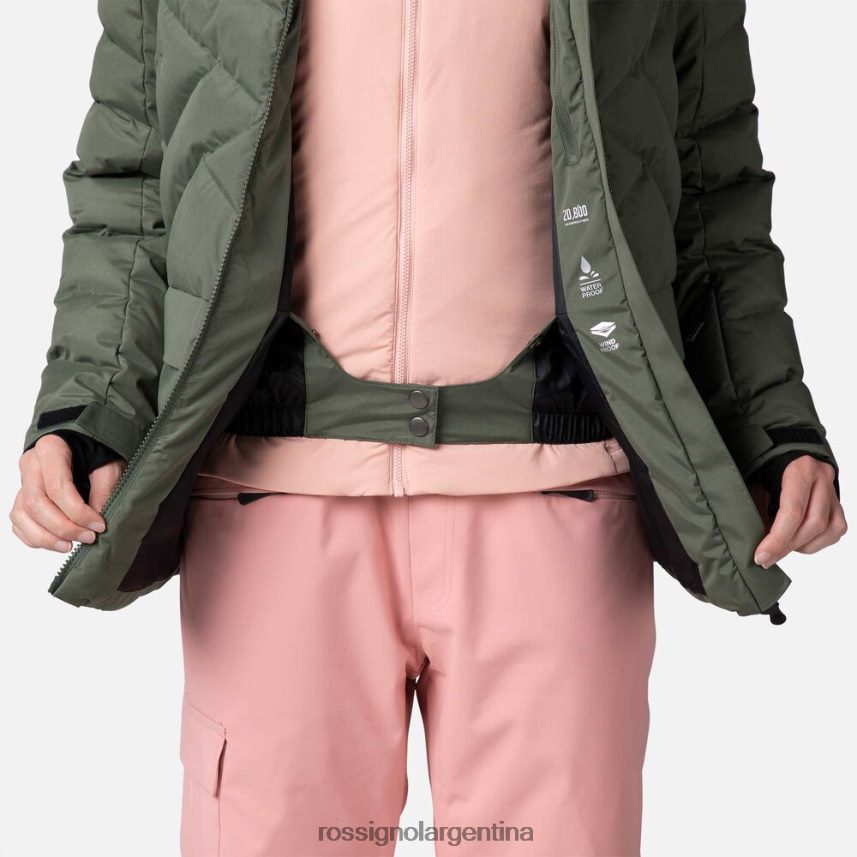 Rossignol mujer parka de esquí hinchada 82LVV61037 verde ébano tapas