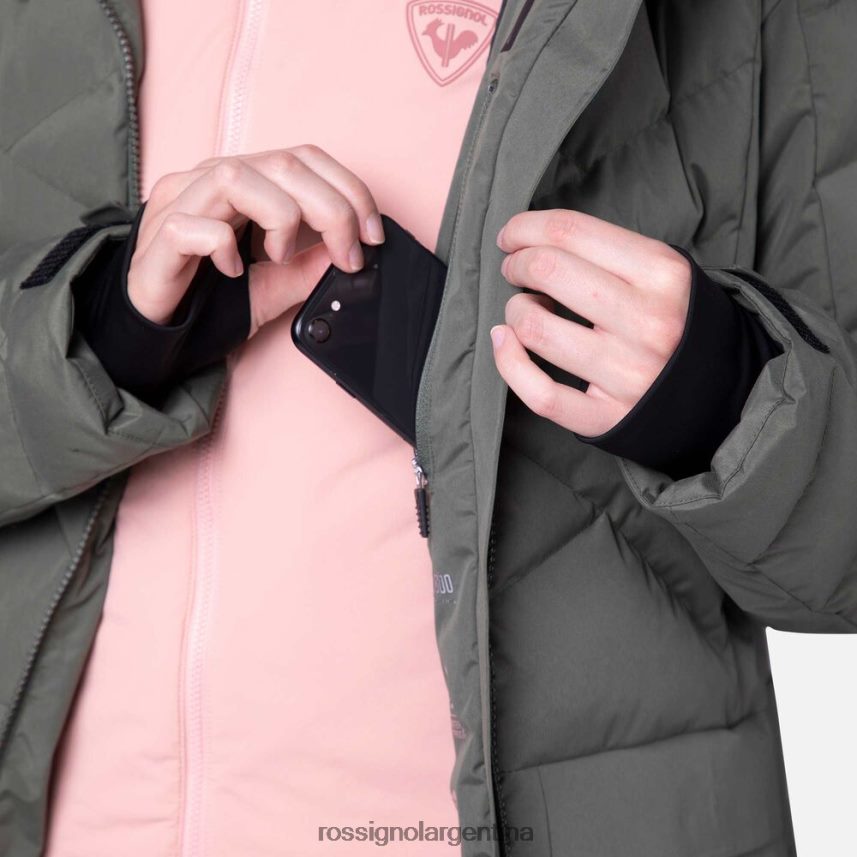 Rossignol mujer parka de esquí hinchada 82LVV61037 verde ébano tapas