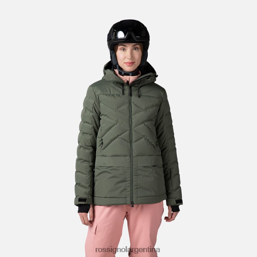 Rossignol mujer parka de esquí hinchada 82LVV61037 verde ébano tapas
