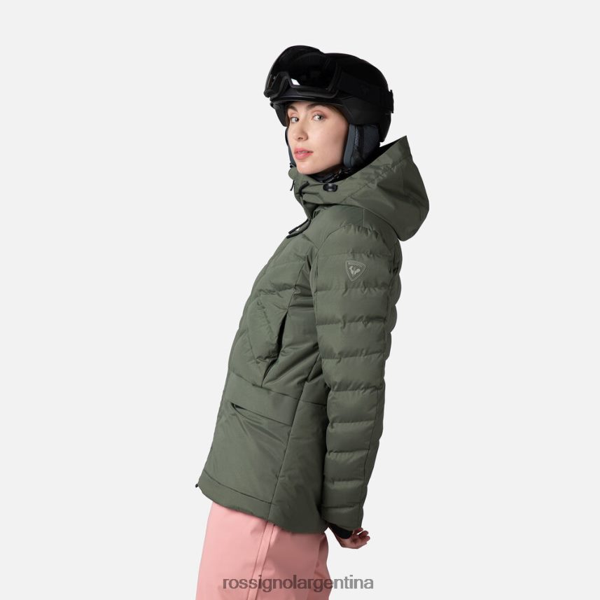 Rossignol mujer parka de esquí hinchada 82LVV61037 verde ébano tapas
