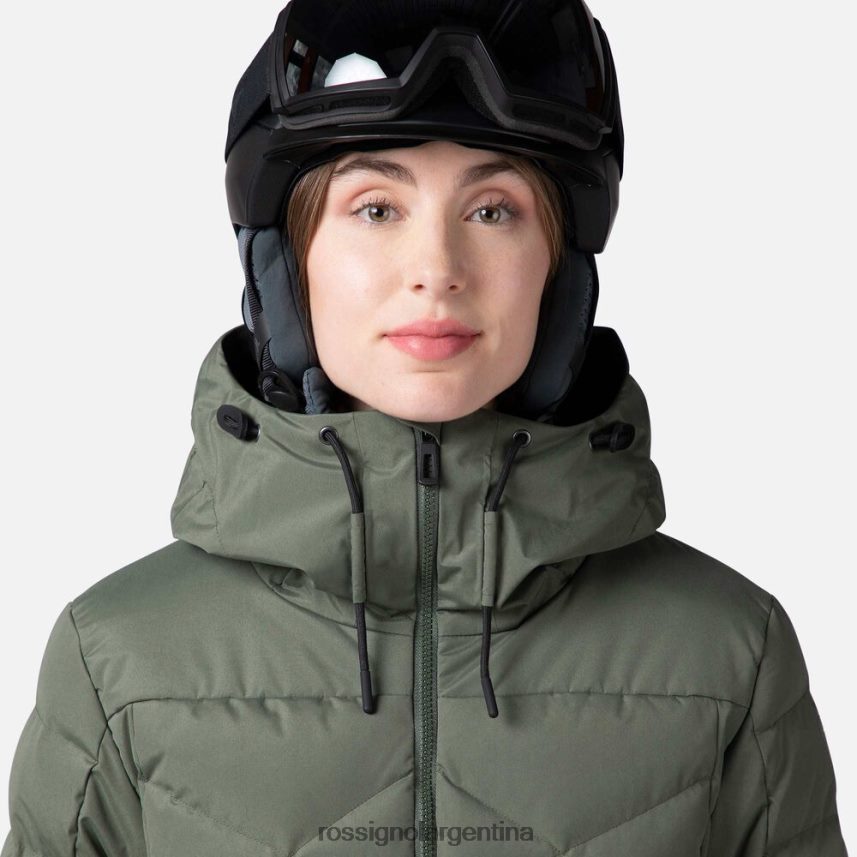 Rossignol mujer parka de esquí hinchada 82LVV61037 verde ébano tapas