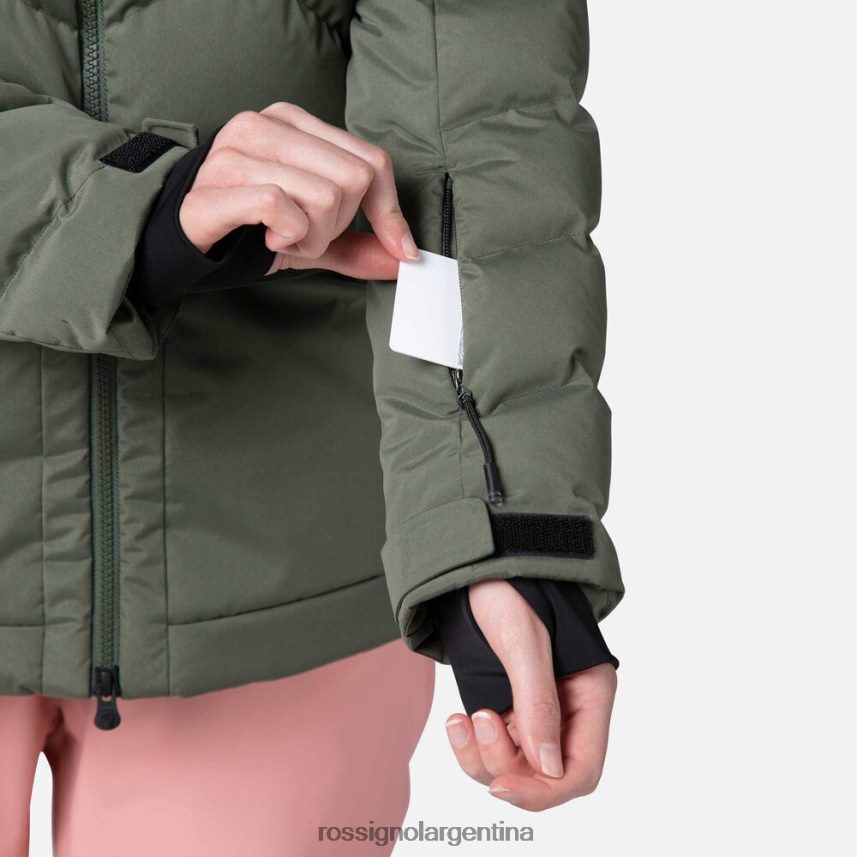 Rossignol mujer parka de esquí hinchada 82LVV61037 verde ébano tapas