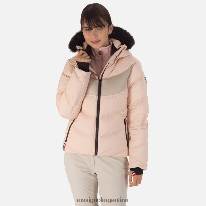 Rossignol mujer chaqueta de esquí de plumas distintiva 82LVV61070 rosa empolvado tapas