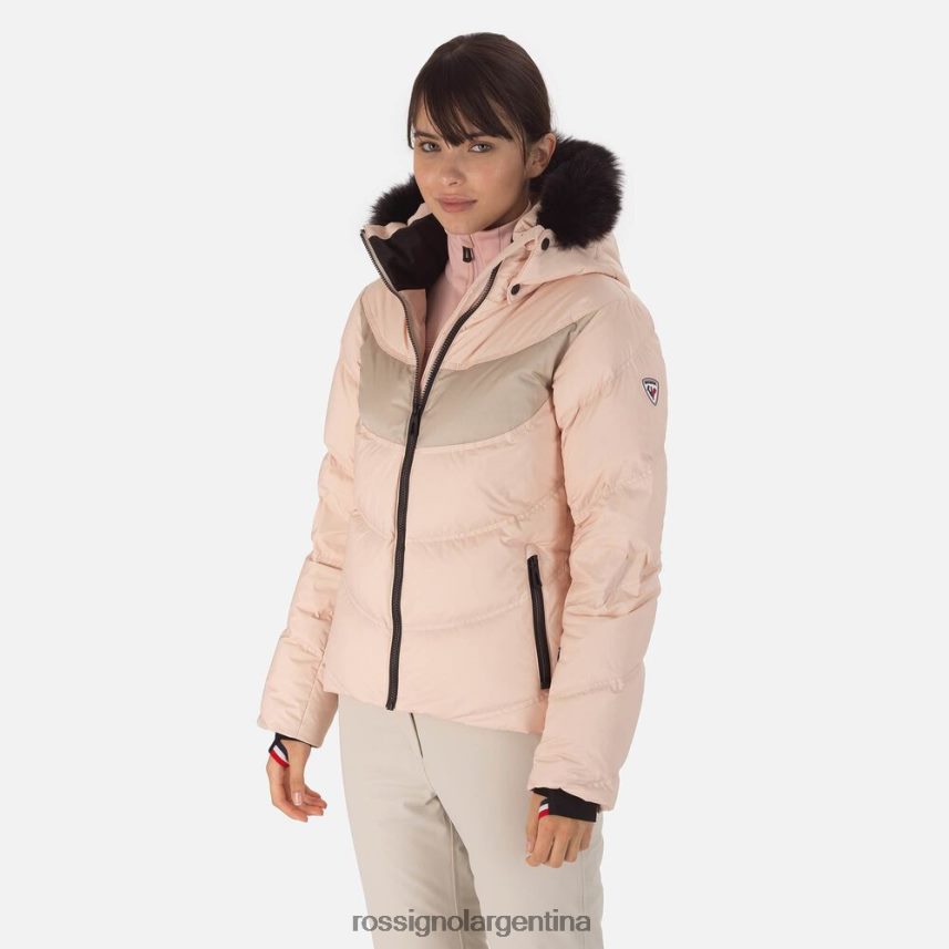 Rossignol mujer chaqueta de esquí de plumas distintiva 82LVV61070 rosa empolvado tapas