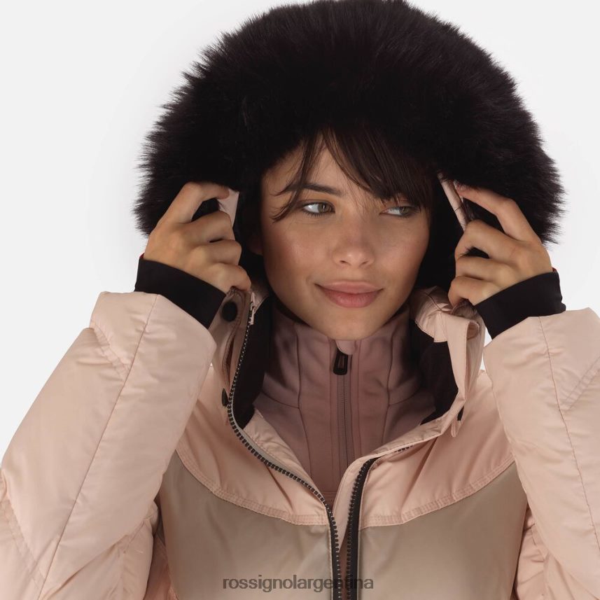 Rossignol mujer chaqueta de esquí de plumas distintiva 82LVV61070 rosa empolvado tapas