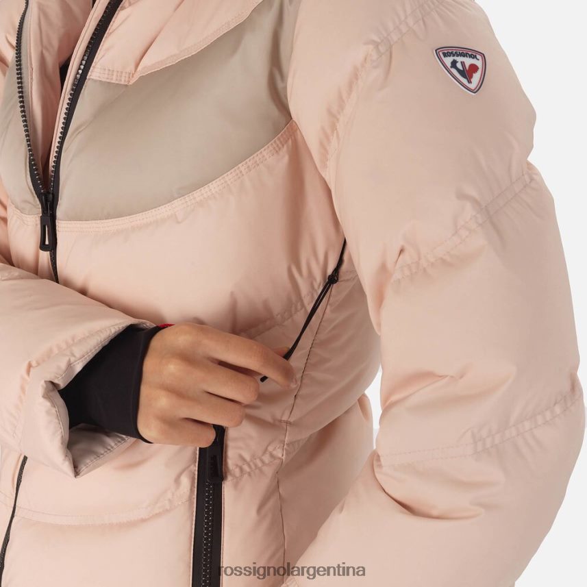 Rossignol mujer chaqueta de esquí de plumas distintiva 82LVV61070 rosa empolvado tapas