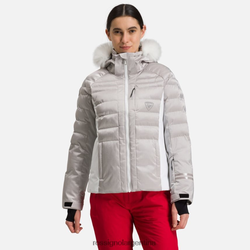 Rossignol mujer chaqueta de esquí rapide metalizada 82LVV61061 plata tapas