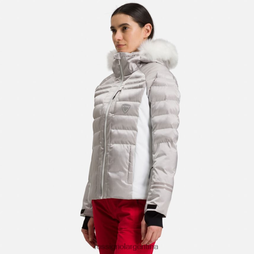 Rossignol mujer chaqueta de esquí rapide metalizada 82LVV61061 plata tapas