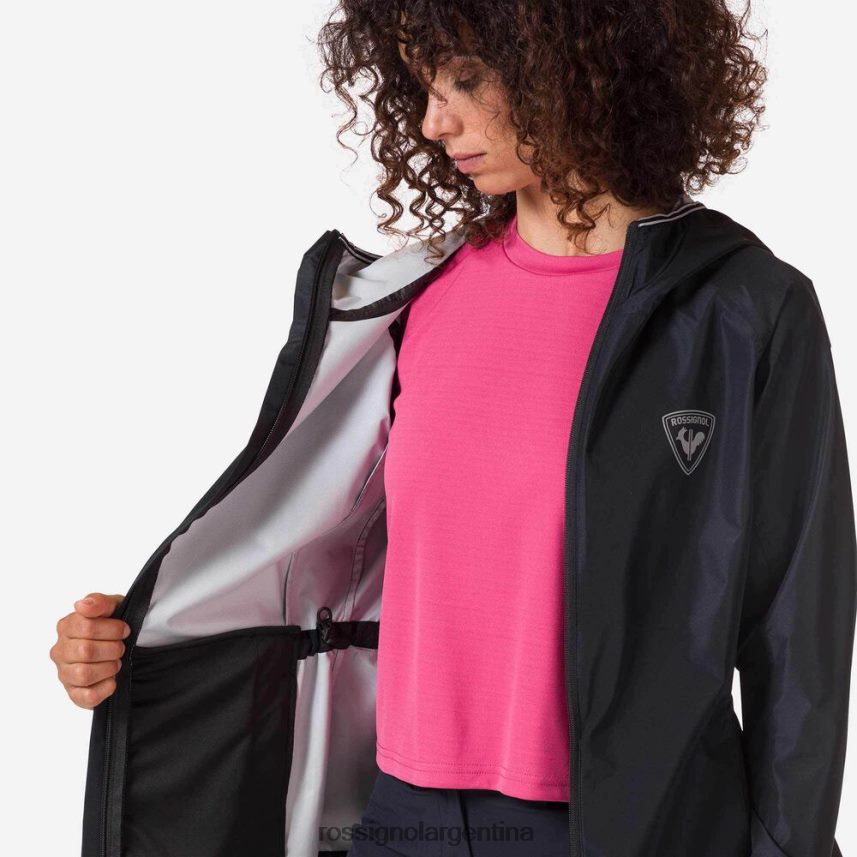 Rossignol mujer chaqueta de lluvia activa 82LVV6825 negro tapas