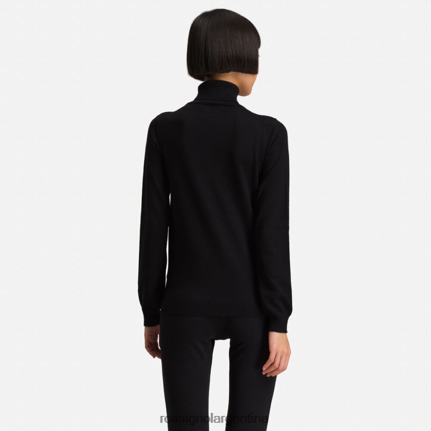Rossignol mujer suéter clásico con cuello vuelto 82LVV6849 negro tapas