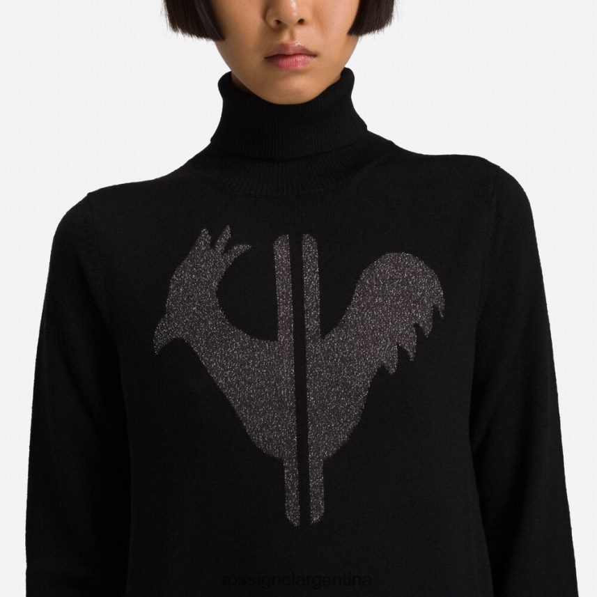 Rossignol mujer suéter clásico con cuello vuelto 82LVV6849 negro tapas