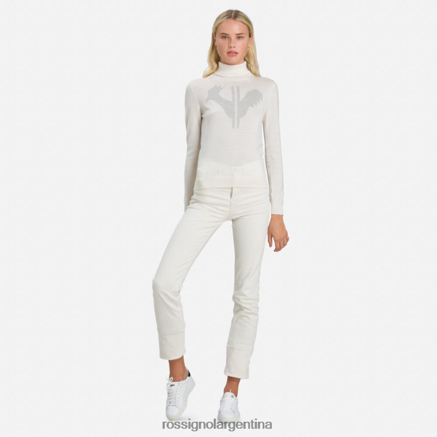 Rossignol mujer suéter clásico con cuello vuelto 82LVV6864 blanco tapas