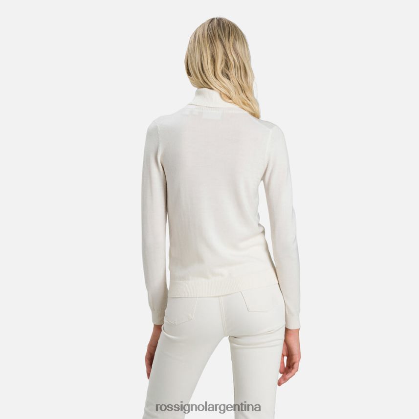 Rossignol mujer suéter clásico con cuello vuelto 82LVV6864 blanco tapas