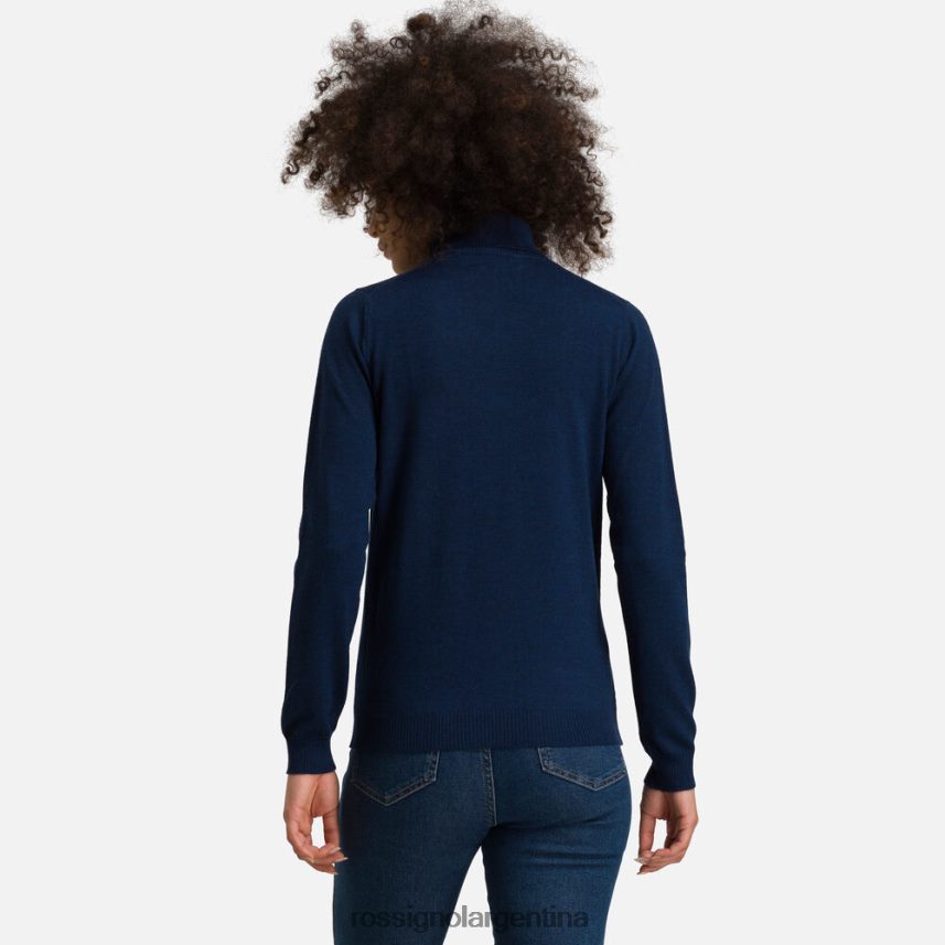 Rossignol mujer suéter clásico con cuello vuelto 82LVV6870 azul marino oscuro tapas