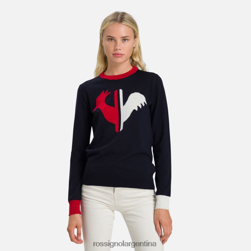 Rossignol mujer suéter de cuello redondo alya 82LVV6977 azul marino oscuro tapas