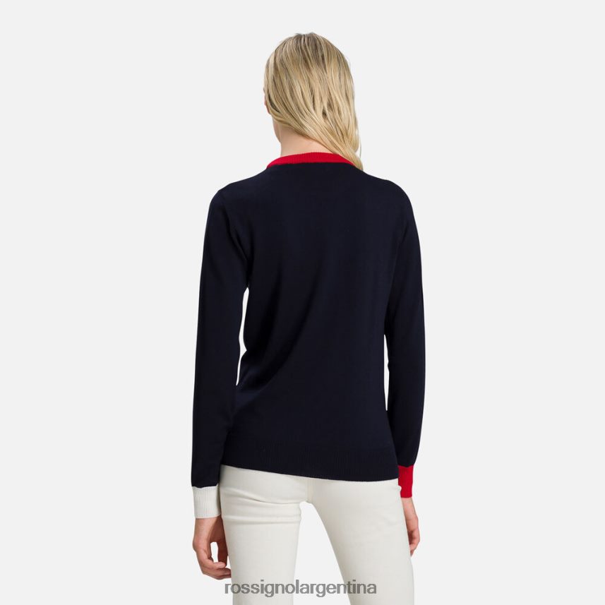 Rossignol mujer suéter de cuello redondo alya 82LVV6977 azul marino oscuro tapas