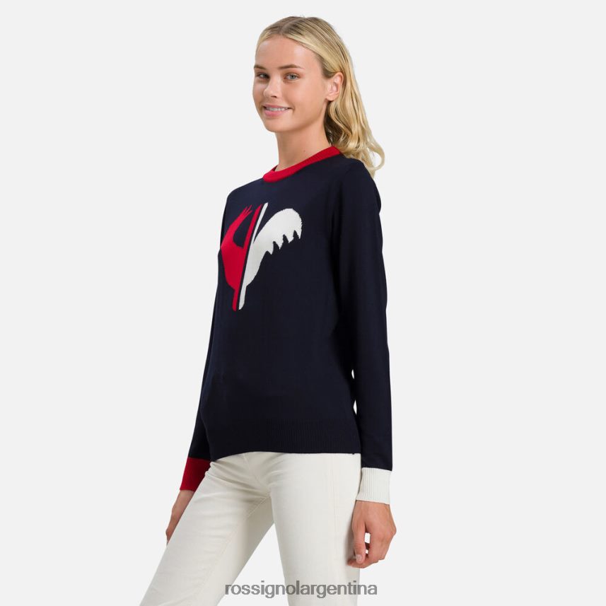 Rossignol mujer suéter de cuello redondo alya 82LVV6977 azul marino oscuro tapas