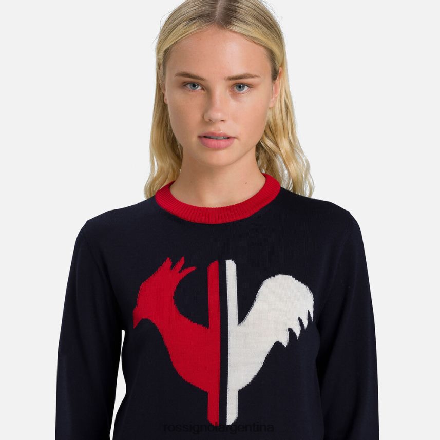 Rossignol mujer suéter de cuello redondo alya 82LVV6977 azul marino oscuro tapas