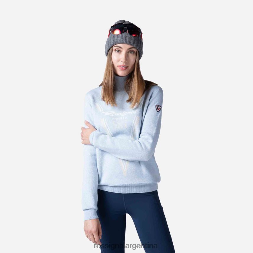 Rossignol mujer suéter de punto con cuello alto victoire 82LVV61092 glaciar tapas