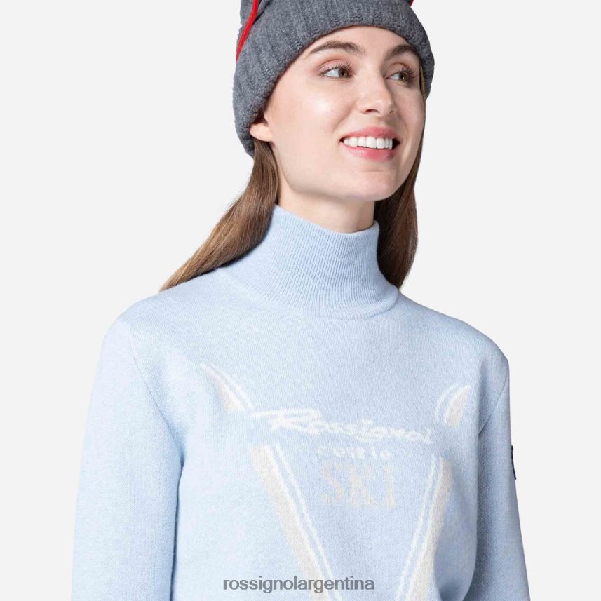 Rossignol mujer suéter de punto con cuello alto victoire 82LVV61092 glaciar tapas