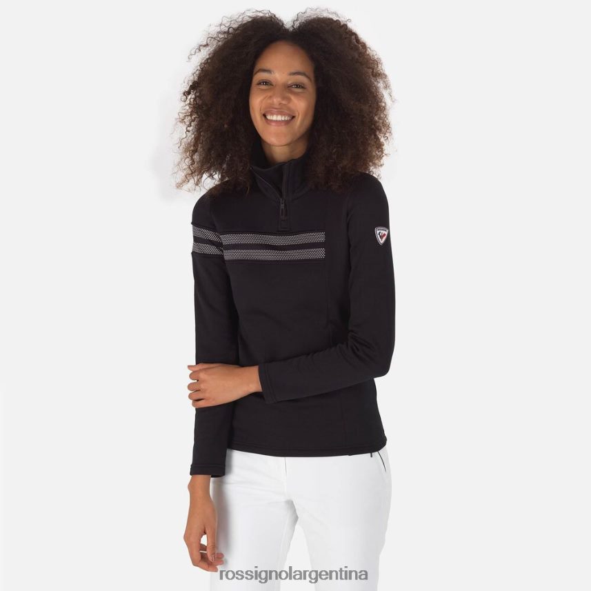 Rossignol mujer top resort con media cremallera 82LVV6743 negro tapas