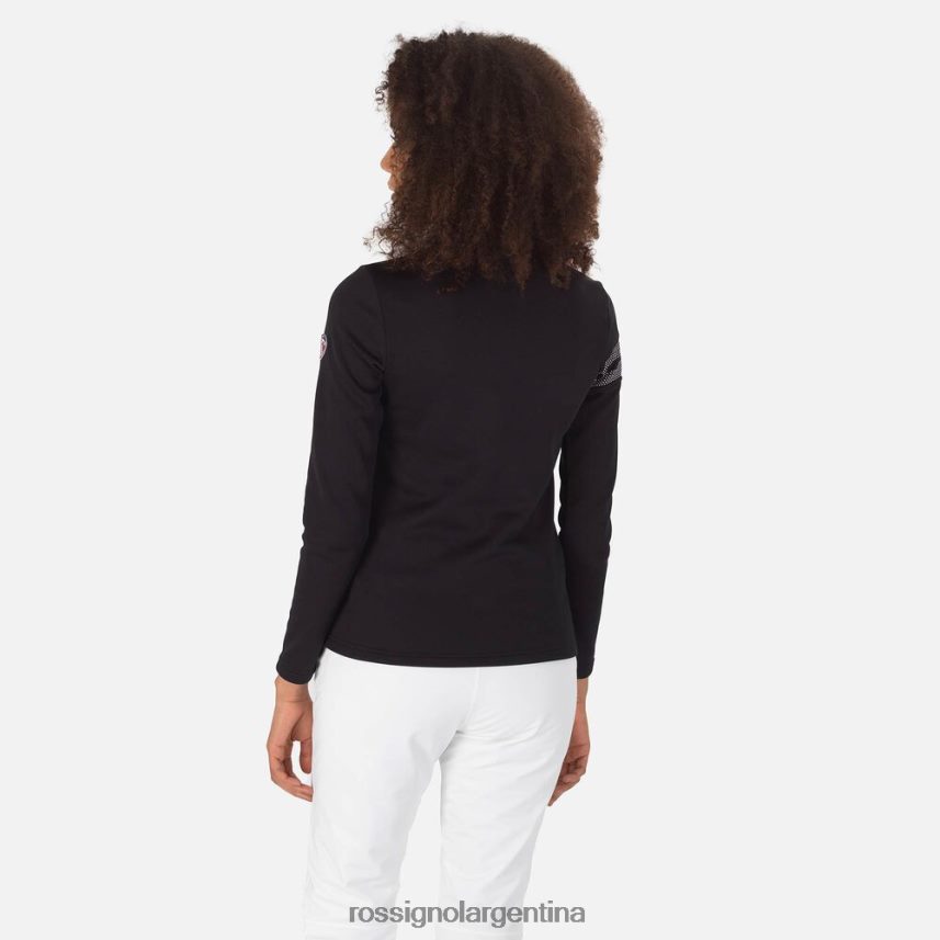 Rossignol mujer top resort con media cremallera 82LVV6743 negro tapas