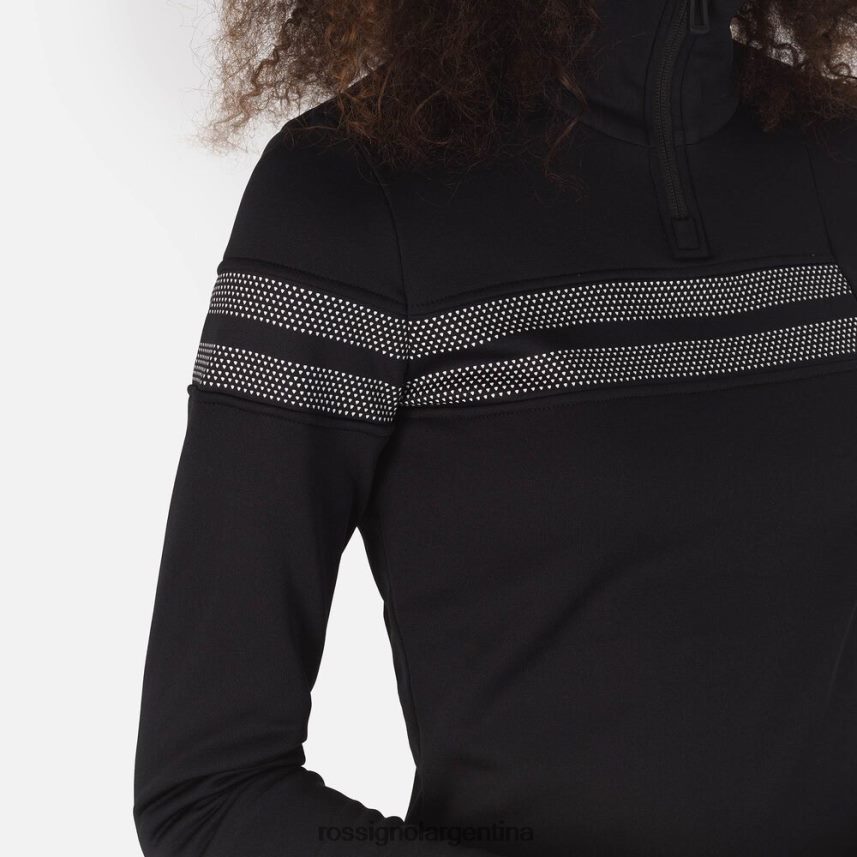 Rossignol mujer top resort con media cremallera 82LVV6743 negro tapas