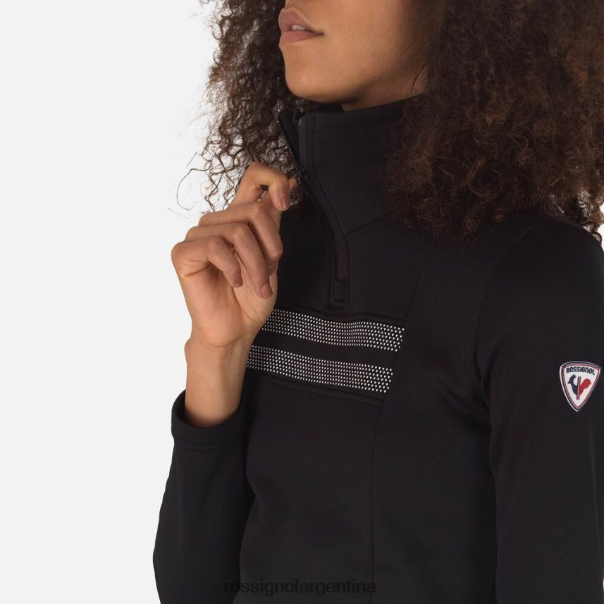 Rossignol mujer top resort con media cremallera 82LVV6743 negro tapas